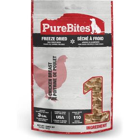 PureBites Chicken Freeze Dried Dog Treats, 1 Ingredient, Made in USA, 8.6oz