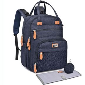Diaper Bag Backpack, Unisex Baby Bags with Changing pad, Insulated Pockets & Pacifier Holder for Boys Girls, WELAVILA Large Multifunction Travel Back Pack for Mom & Dad, Gray