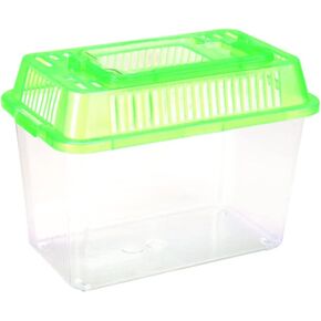 Betta Fish Tank LED Fish Tank Plastic Aquarium Gallon Fish Bowl Small Betta Tank Fish Box with Portable Goldfish Bowl Frog Suite Travel Green Portable Fish Tank Travel Fish Tank