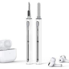 Cleaner Kit for AirPods Pro 1 2 3 Earbuds,Multi-Function Cleaning Kit Pen Shape with Soft Brush Flocking Sponge Tool for Bluetooth Earphones Headphones Charging Case,Phone,Camera and Computer(White)
