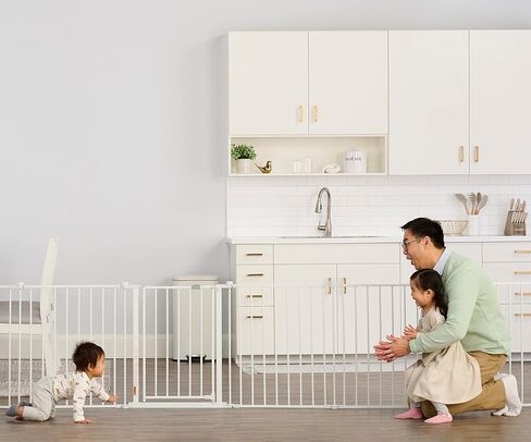 بوابة أطفال وساحة لعب واسعة للغاية وقابلة للتعديل مقاس 144 بوصة من ريجالو، 2 في 1، مجموعة إضافية، تتضمن 4 عبوات من حوامل الحائط in Kuwait