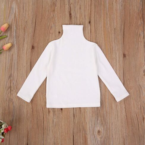 Toddler Baby Little Girls Turtleneck T Shirt Top Long Sleeve Basic Solid Color Blouse 1-5Years Old in Saudi Arabia