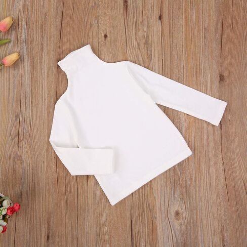 Toddler Baby Little Girls Turtleneck T Shirt Top Long Sleeve Basic Solid Color Blouse 1-5Years Old in Saudi Arabia