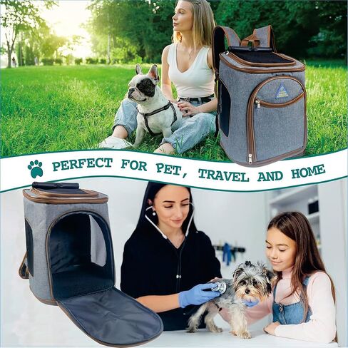 حقيبة ظهر للقطط، حقيبة ظهر لحمل الكلاب للحيوانات الأليفة الصغيرة والمتوسطة، حقيبة ظهر للسفر للجرو ناعمة للسفر في الهواء الطلق والمشي لمسافات طويلة والتخييم، حقيبة حمل قابلة للطي معتمدة من شركات الطيران، جيدة التهوية، قابلة للطي in Kuwait