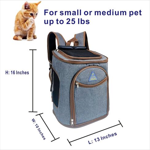 حقيبة ظهر للقطط، حقيبة ظهر لحمل الكلاب للحيوانات الأليفة الصغيرة والمتوسطة، حقيبة ظهر للسفر للجرو ناعمة للسفر في الهواء الطلق والمشي لمسافات طويلة والتخييم، حقيبة حمل قابلة للطي معتمدة من شركات الطيران، جيدة التهوية، قابلة للطي in Kuwait