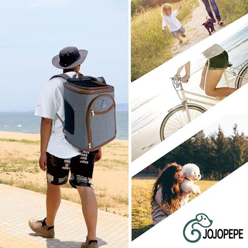 حقيبة ظهر للقطط، حقيبة ظهر لحمل الكلاب للحيوانات الأليفة الصغيرة والمتوسطة، حقيبة ظهر للسفر للجرو ناعمة للسفر في الهواء الطلق والمشي لمسافات طويلة والتخييم، حقيبة حمل قابلة للطي معتمدة من شركات الطيران، جيدة التهوية، قابلة للطي in Kuwait