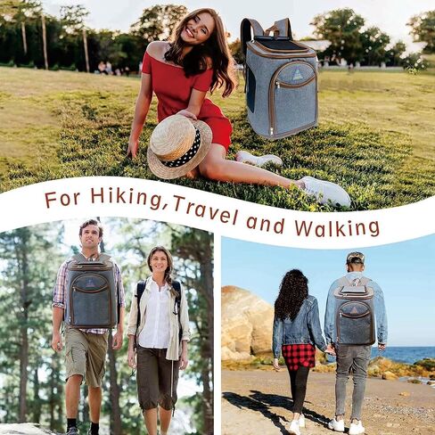 حقيبة ظهر للقطط، حقيبة ظهر لحمل الكلاب للحيوانات الأليفة الصغيرة والمتوسطة، حقيبة ظهر للسفر للجرو ناعمة للسفر في الهواء الطلق والمشي لمسافات طويلة والتخييم، حقيبة حمل قابلة للطي معتمدة من شركات الطيران، جيدة التهوية، قابلة للطي in Kuwait