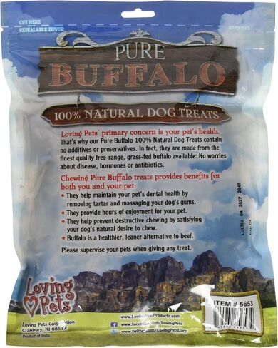 Loving Pets Pure Buffalo 6-Inch Braided Bully Stick Dog Treat, 3-Pack in Saudi Arabia