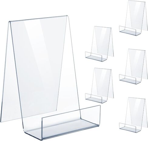 6 Pack Display Stand with Ledge, Acrylic Book Display Stand Tablet Holder Easel Holder for Displaying Pictures, Books, Albums, Music Sheets, Notebooks, Artworks, Cds, Small in Kuwait