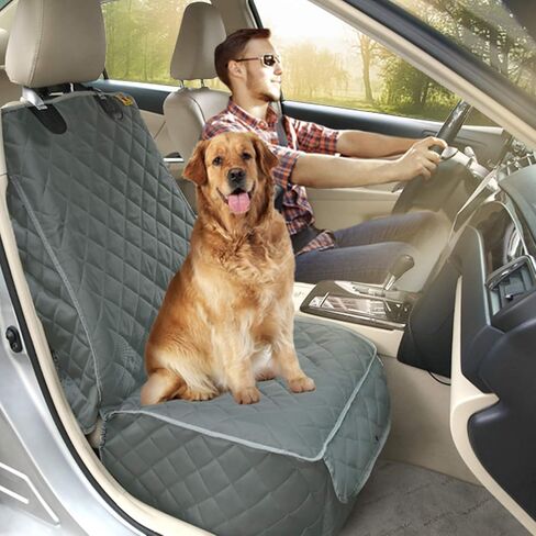 Bark Lover Deluxe Dog Seat Cover for Front Seat-More Durable Waterproof Front Seat Protector, High Heat Resistant and Nonslip Front Seat Cover for Dogs Kids, Universal Size (Black MAT) in Saudi Arabia