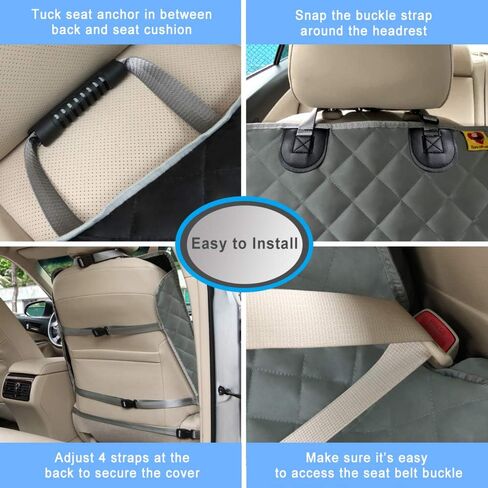 Bark Lover Deluxe Dog Seat Cover for Front Seat-More Durable Waterproof Front Seat Protector, High Heat Resistant and Nonslip Front Seat Cover for Dogs Kids, Universal Size (Black MAT) in Saudi Arabia