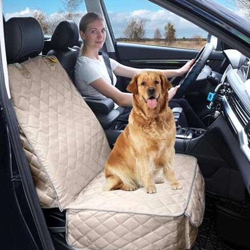 Bark Lover Deluxe Dog Seat Cover for Front Seat-More Durable Waterproof Front Seat Protector, High Heat Resistant and Nonslip Front Seat Cover for Dogs Kids, Universal Size (Black MAT) in Saudi Arabia