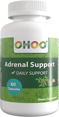 دعم يومي للغدة الكظرية من OHOO - مع أشواغاندا، استراغالوس، إل-تيروزين وفاكهة Acerola - مكمل عشبي للمساعدة في الحفاظ على مستويات الطاقة الصحية والتوتر - 60 كبسولة in Kuwait
