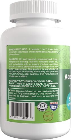 دعم يومي للغدة الكظرية من OHOO - مع أشواغاندا، استراغالوس، إل-تيروزين وفاكهة Acerola - مكمل عشبي للمساعدة في الحفاظ على مستويات الطاقة الصحية والتوتر - 60 كبسولة in Kuwait