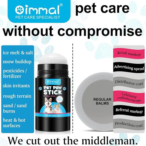 عصا بلسم مخالب الحيوانات الأليفة، 2.6 أونصة، كريم مخالب، بلسم مخالب الكلاب، عصا بلسم مخالب عضوية طبيعية للكلاب والقطط، مهدئ مخالب لحماية وشفاء وإصلاح وتغذية الكفوف الجافة والمتشققة للحيوانات الأليفة - آمنة لللعق in Kuwait