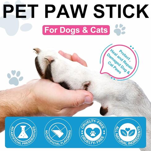 عصا بلسم مخالب الحيوانات الأليفة، 2.6 أونصة، كريم مخالب، بلسم مخالب الكلاب، عصا بلسم مخالب عضوية طبيعية للكلاب والقطط، مهدئ مخالب لحماية وشفاء وإصلاح وتغذية الكفوف الجافة والمتشققة للحيوانات الأليفة - آمنة لللعق in Kuwait