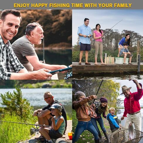 ShinePick Fishing Rod Kit, Telescopic Fishing Pole and Reel Combo Full Kit with Line Lures Hooks Carrier Bag for Travel Saltwater Freshwater Boat Fishing Beginners in Kuwait