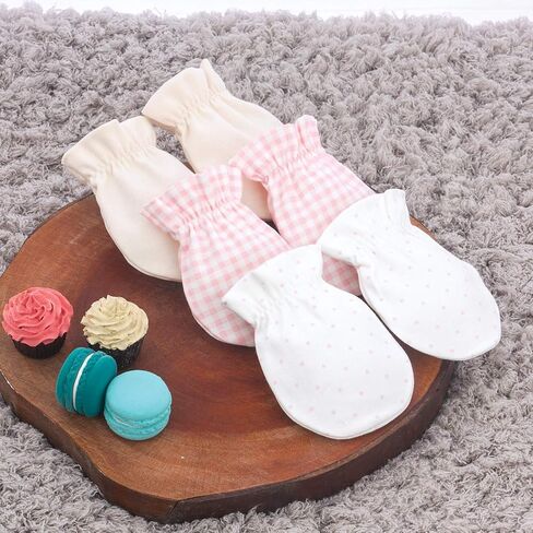 100% Certified Organic Cotton Baby No Scratch Mittens For Newborn to 0-6 Months in Saudi Arabia