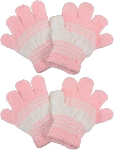 إكسسوارات Motique قفازات مخططة للرضع لقفازات الشتاء للأطفال الصغار | مجموعة من 2 in Kuwait