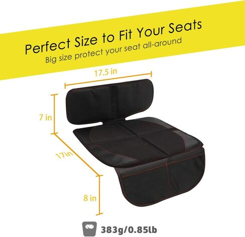 Beige Car Seat Protector for Baby & Child – Waterproof Non-Slip Auto Seat Cover Mat Fit Under Car Seat with 2 Mesh Pockets in Saudi Arabia