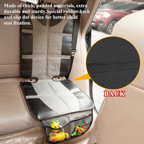 Car Seat Protector Kick Mat Backseat Organizer, Universal Back Seat Cover for Child Waterproof Protection for Vehicles to Protect from Dirt, Mud & Scratches Keeping Neat, 2 Mesh Storage Pockets in Kuwait