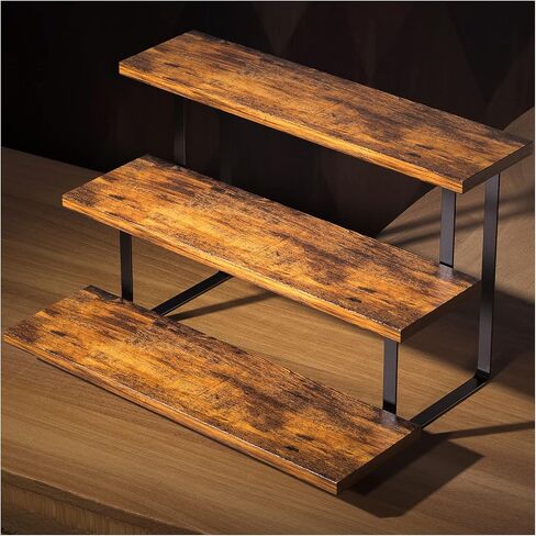 Display Stand,Wooden Display Stand,3 Tier Serving Tray Display Stand,Sustainable Splicing Tiered Shelf Organizer,Ironwood Tiered Display Stand,Multifunctional Display Stand（Corner Type） in Kuwait