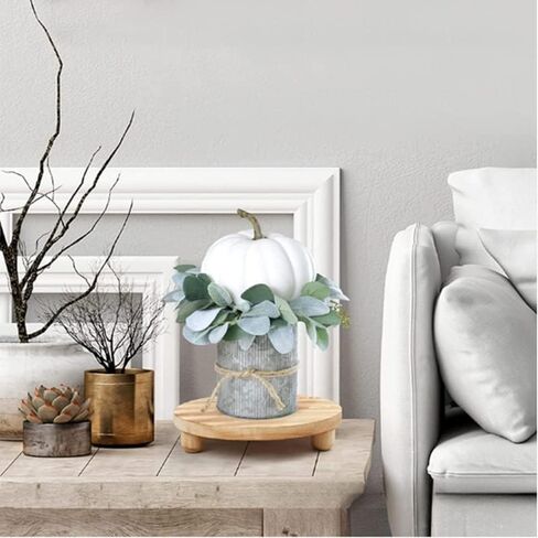 DEAMACE Wood Riser للديكور، 2 حزمة حامل قاعدة خشبية للعرض، صينية خشبية مستديرة لعداد المطبخ، حامل قاعدة خشبية لوعاء النبات في الداخل in Kuwait