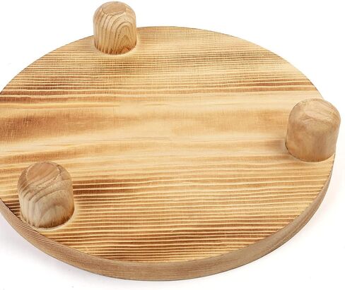 DEAMACE Wood Riser للديكور، 2 حزمة حامل قاعدة خشبية للعرض، صينية خشبية مستديرة لعداد المطبخ، حامل قاعدة خشبية لوعاء النبات في الداخل in Kuwait