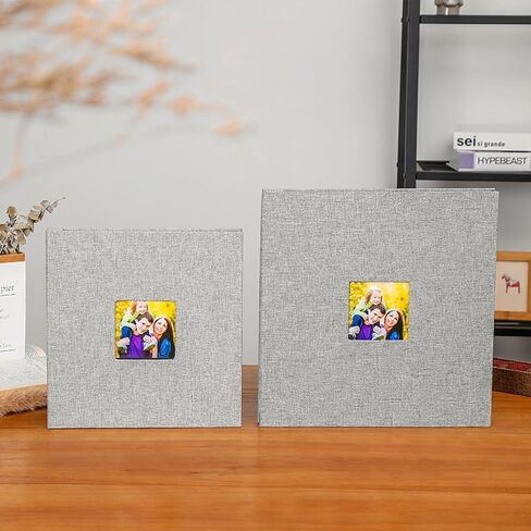 ألبوم صور كبير ألبوم صور قصاصات ذاتي اللصق لصور 4x6 5x7 8x10، 40 صفحة غطاء من الكتان ألبومات صور DIY مع 6 ألوان ملصقات زوايا الصور ألبوم العشاق سفر العائلة والزفاف والأم in Kuwait