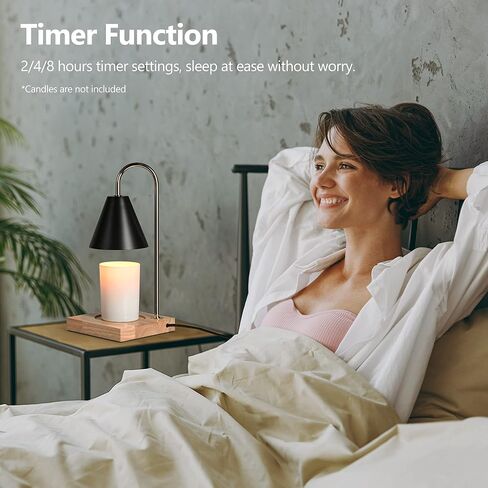 Candle Warmer Lamp, Electric Candle Warmer Lamp for Jar Candles with Timer Auto Shut Off Candle Warming Melting Lamp 3 Bulbs (Black) in Kuwait