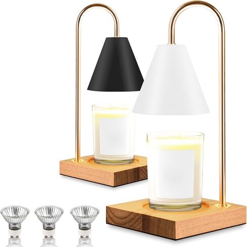 Candle Warmer Lamp, Electric Candle Warmer Lamp for Jar Candles with Timer Auto Shut Off Candle Warming Melting Lamp 3 Bulbs (Black) in Kuwait
