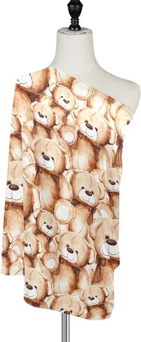 Brown Teddy Bear Baby Car Seat Covers Cartoon Animal Carseat Canopy Soft Infant Stroller Cover Nursing Breastfeeding Covers for Girls Boys Newborn Fit Summer Spring Autumn in Kuwait