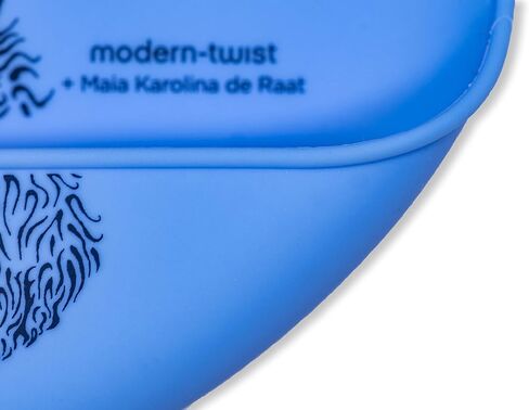 Modern Twist Bucket-Bib 100% Food-Grade Silicone, Waterproof and Reusable, Badger Family – Lavender in Saudi Arabia