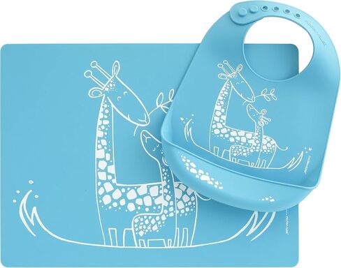 Modern Twist Bucket-Bib 100% Food-Grade Silicone, Waterproof and Reusable, Badger Family – Lavender in Saudi Arabia