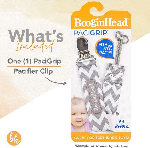 BooginHead Baby Newborn PaciGrip Pacifier Clip, Chevron Gray (Pack of 2) in Saudi Arabia