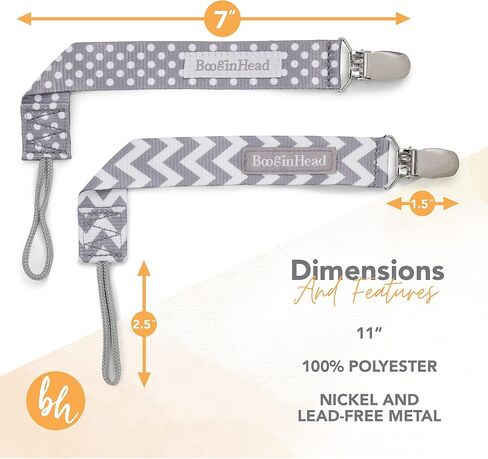 BooginHead Baby Newborn PaciGrip Pacifier Clip, Chevron Gray (Pack of 2) in Saudi Arabia
