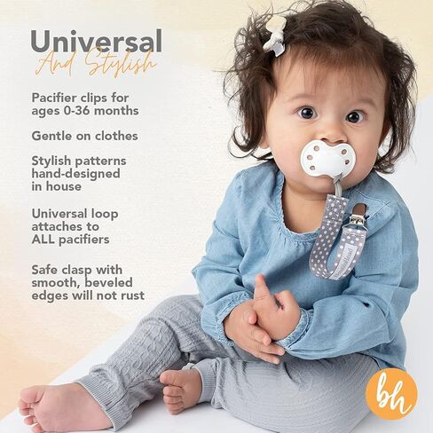 BooginHead Baby Newborn PaciGrip Pacifier Clip, Chevron Gray (Pack of 2) in Saudi Arabia