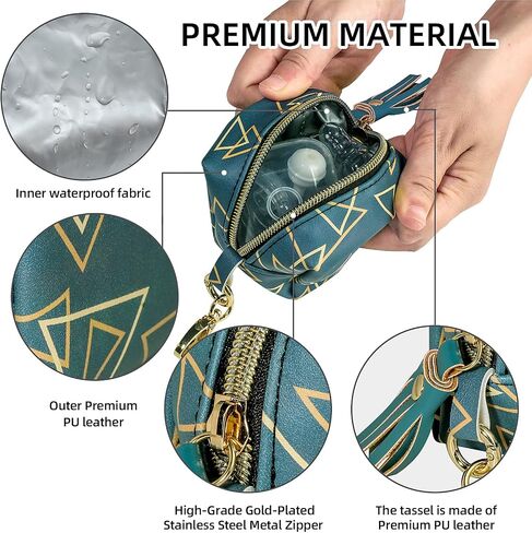 Smlpuame Pacifier Holder Case,BPA Free Leather Baby Pacifier Cover Pouch,Binky Case for Diaper Bag or Purse,Holder 4 Pacifiers or Teether Toy,Outdoor Travel Accessories,Easy to Clean(Cactus) in Saudi Arabia
