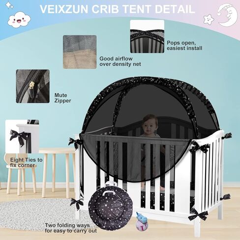Baby Safety Crib Tent to Keep Baby from Climbing Out See Through Mesh Crib Net Mosquito Net Pop Up Crib Tent Net of Cribs in Kuwait