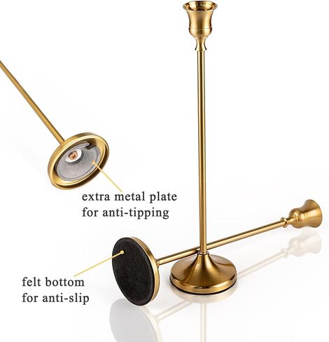 حامل شموع، حوامل شموع للشموع المدببة، حوامل الشموع، حوامل شموع دائرية ذهبية للشموع، حامل طويل لعصيّ الشمع، حامل شموع، تم ترقيتها حتى أطول وأثقل مجاناً in Kuwait