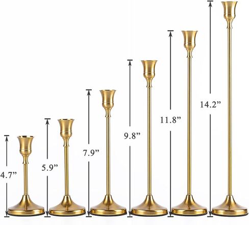 حامل شموع، حوامل شموع للشموع المدببة، حوامل الشموع، حوامل شموع دائرية ذهبية للشموع، حامل طويل لعصيّ الشمع، حامل شموع، تم ترقيتها حتى أطول وأثقل مجاناً in Kuwait