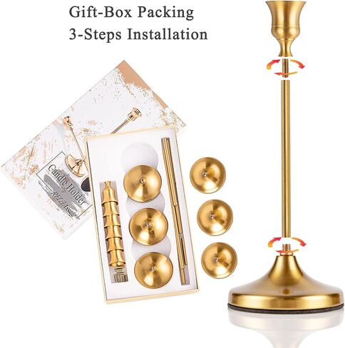 حامل شموع، حوامل شموع للشموع المدببة، حوامل الشموع، حوامل شموع دائرية ذهبية للشموع، حامل طويل لعصيّ الشمع، حامل شموع، تم ترقيتها حتى أطول وأثقل مجاناً in Kuwait