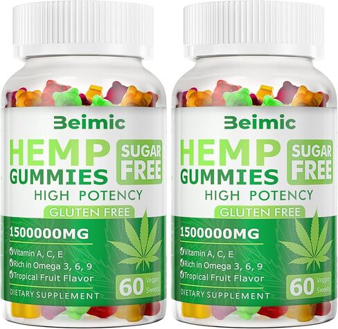 Naturals Fruit Hemp Gummies 1,500,000mg High Strength - Natural Hemp Oil Infused Gummies Great for Peace & Relaxation,America's #1 Favorite Hemp Gummy Brand! 60 Gummies-(Pack of 2) in Saudi Arabia