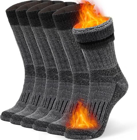 Alvada Warm Thermal Wool Socks for Winter Moisture Wicking and Breathable Cozy Boot Socks in Kuwait