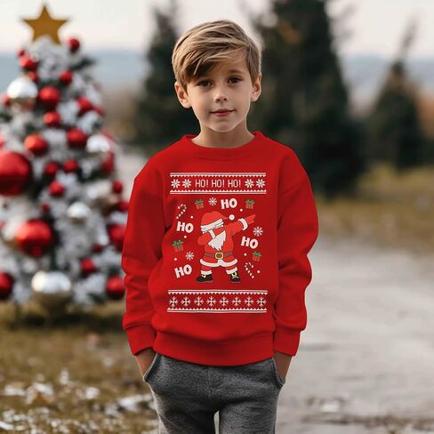 Mrocioa Toddler Boy Girl Sweatshirt Ugly Christmas Style Santa Sweater Baby Kids Dinosaur Xmas Pullover in Saudi Arabia