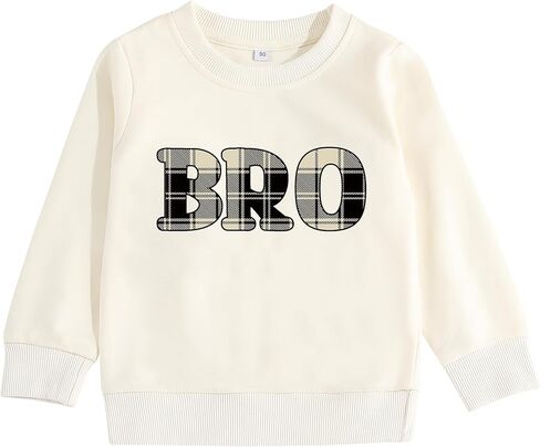 سويت شيرت للأطفال الصغار بأكمام طويلة وفتحة رقبة مستديرة وبلوزة للأطفال ملابس خريف وشتاء منقوشة in Kuwait