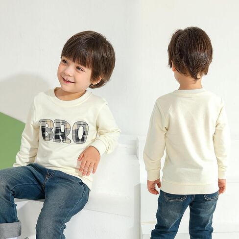 سويت شيرت للأطفال الصغار بأكمام طويلة وفتحة رقبة مستديرة وبلوزة للأطفال ملابس خريف وشتاء منقوشة in Kuwait