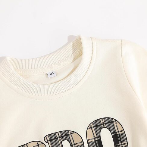 سويت شيرت للأطفال الصغار بأكمام طويلة وفتحة رقبة مستديرة وبلوزة للأطفال ملابس خريف وشتاء منقوشة in Kuwait