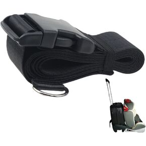 حزام سفر لمقعد السيارة | حزام أمتعة مقعد السيارة للمطار يحول بسهولة مقعد سيارة طفلك والأمتعة المحمولة إلى حامل عربة أطفال مقعد السيارة في المطار، لحل مخاوف السفر (أحمر) in Kuwait