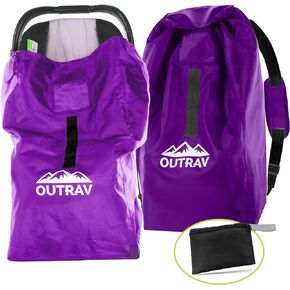 Car Seat Travel Bag with Backpack Straps – Protective Airport Approved Airplane Baggage Gate Check Luggage Storage Sack for Traveling with Booster or Carseat – Universal 2-in-1 Carrying Jacket System in Kuwait